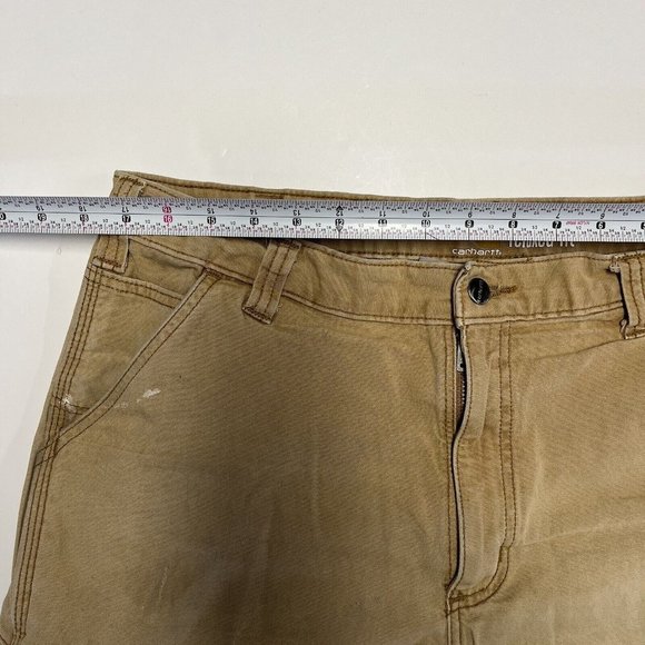 Carhartt Brown Work Short Mens 36 102514-918 Distressed - Picture 3 of 14